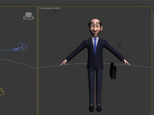 business man cartoon 3D Model