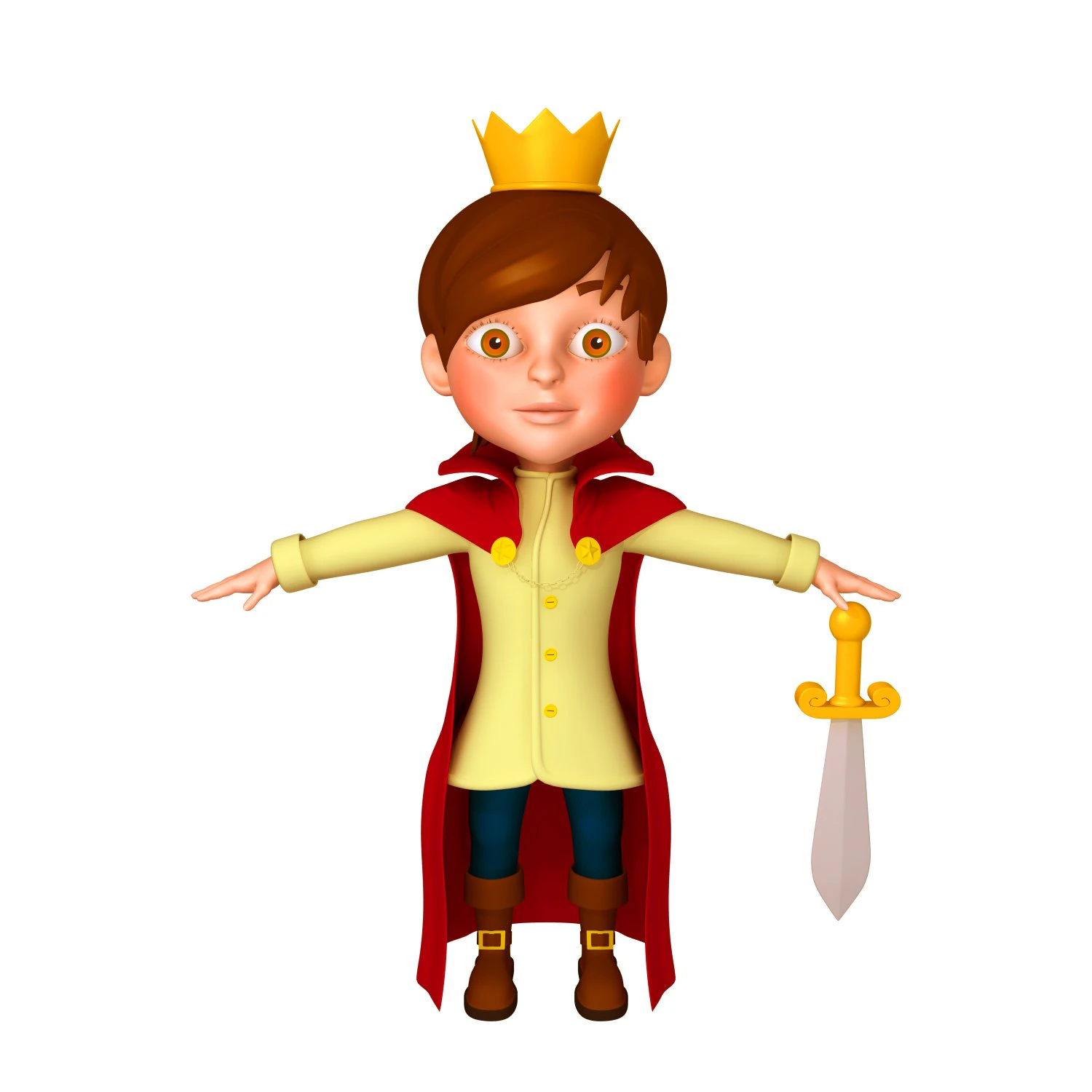 prince cartoon 3D Model .c4d .max .obj .3ds .fbx .stl .blend 