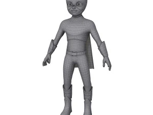 superhero cartoon 3D Model