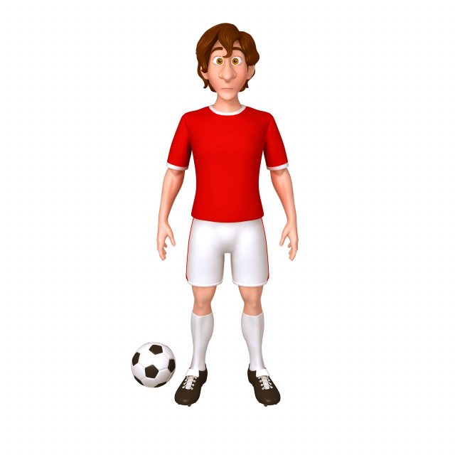 football player soccer cartoon 3Dモデル .c4d .max .obj .3ds .fbx .stl .blend 