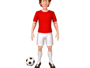 Fu&szlig;ballspieler-Fu&szlig;ball-Cartoon 3D Modell