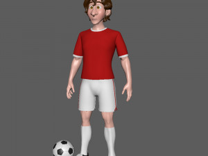football player soccer cartoon 3Dモデル
