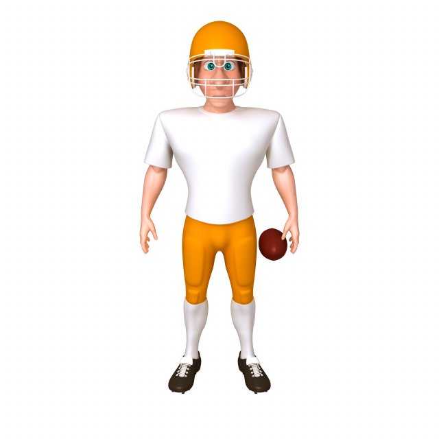 american football player cartoon Modelo 3D .c4d .max .obj .3ds .fbx .stl .blend 