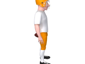 american football player cartoon 3D Model