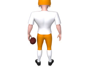 american football player cartoon 3D Model