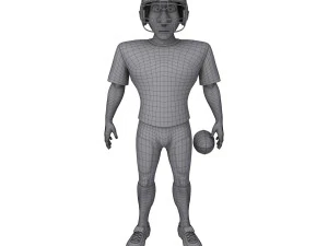 american football player cartoon 3D Model