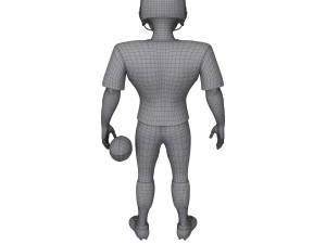 american football player cartoon 3D Model