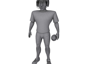american football player cartoon Modelo 3D