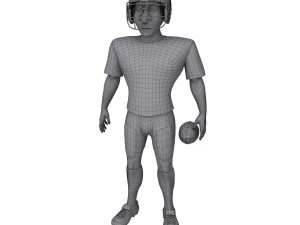 american football player cartoon 3D Model