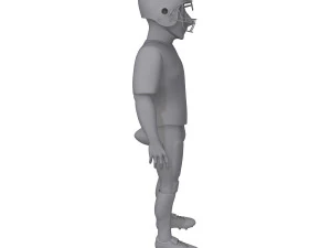 american football player cartoon 3D Model