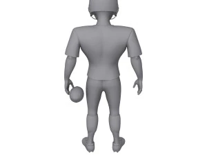 american football player cartoon 3D Model