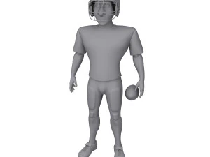 american football player cartoon 3D Model