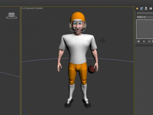 american football player cartoon 3D Model