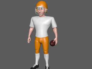american football player cartoon 3D Model