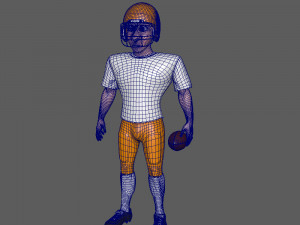 american football player cartoon Modelo 3D