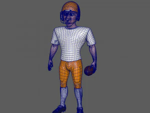 american football player cartoon 3D Model