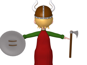 viking boy cartoon 3D 모델