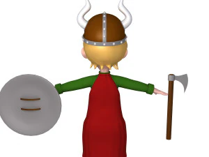 viking boy cartoon 3D Model