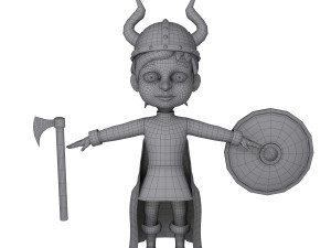 viking boy cartoon 3D 모델