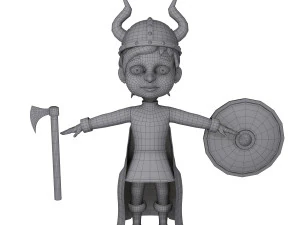 viking boy cartoon 3D Model