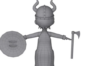 viking boy cartoon 3D Model