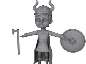viking boy cartoon 3D 모델