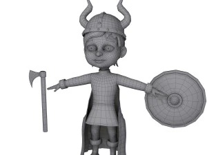 viking boy cartoon 3D Model