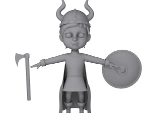 viking boy cartoon 3D Model