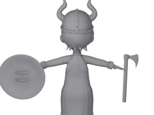 viking boy cartoon 3D Model
