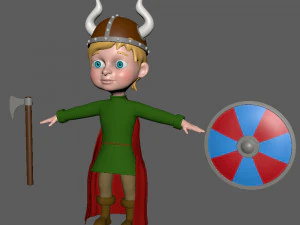 viking boy cartoon 3D Model