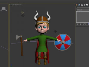viking boy cartoon 3D Model