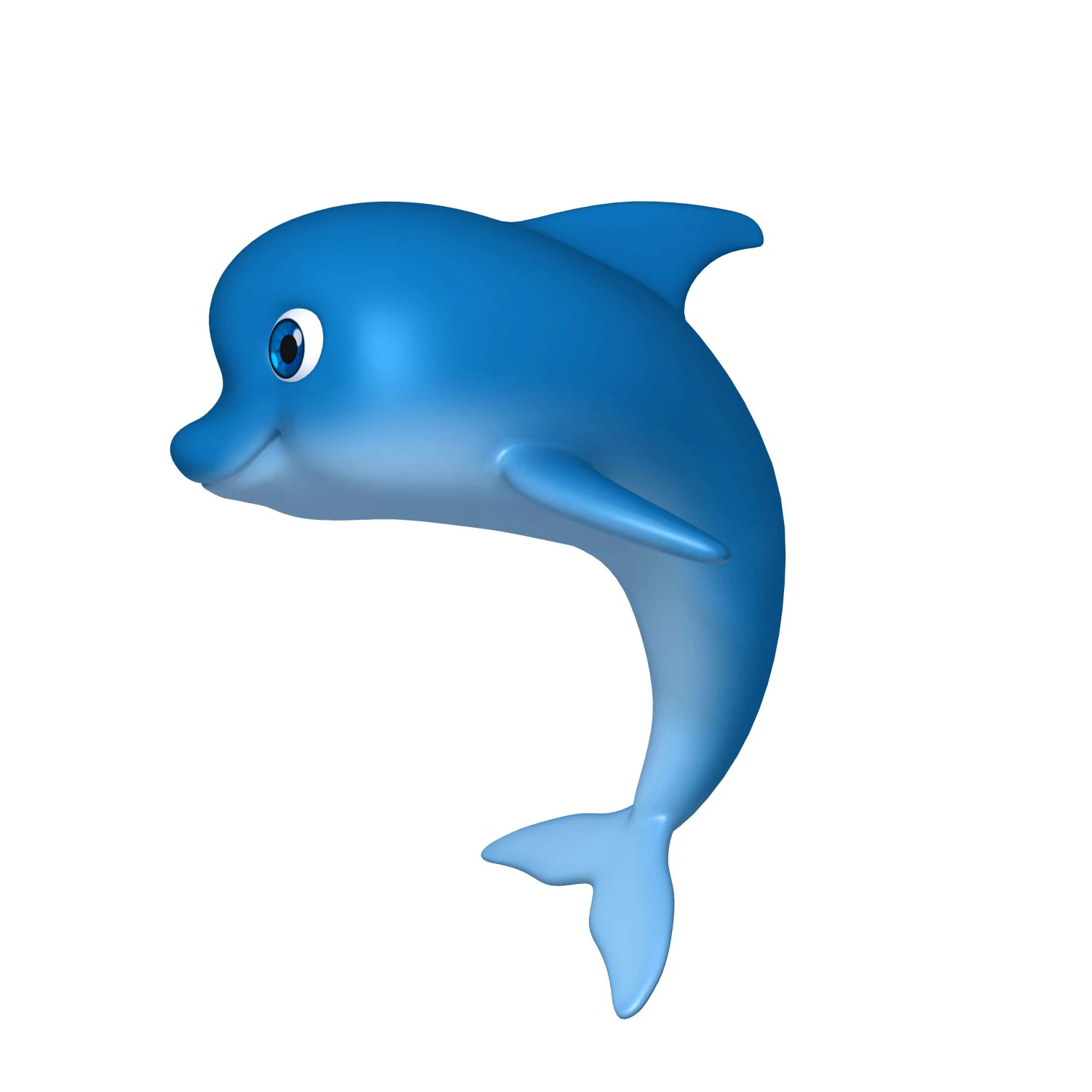 dolphin cartoon 3D Model .c4d .max .obj .3ds .fbx .stl .blend 