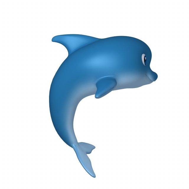 dolphin cartoon 3D Model in Aquatic 3DExport