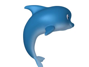 dolphin cartoon 3D Model