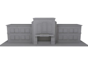 Schulgeb&auml;ude-Cartoon 3D Modell