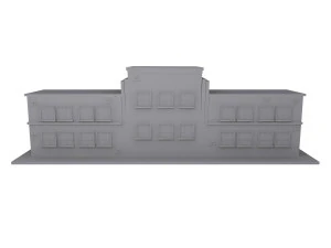 Schulgeb&auml;ude-Cartoon 3D Modell