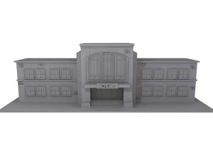 Schulgeb&auml;ude-Cartoon 3D Modell