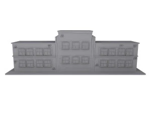 Schulgeb&auml;ude-Cartoon 3D Modell