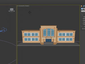 Schulgeb&auml;ude-Cartoon 3D Modell