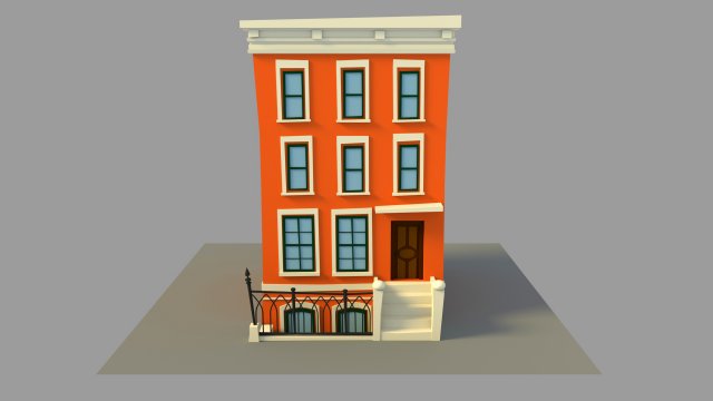 building cartoon Model 3D .c4d .max .obj .3ds .fbx .stl .blend 