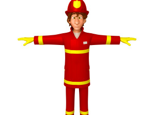 fireman cartoon 3D Model