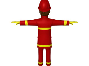 fireman cartoon 3D Model