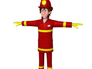 fireman cartoon 3D Model