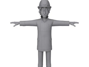fireman cartoon 3D Model