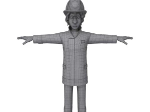fireman cartoon 3D Model