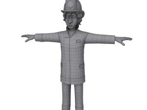 fireman cartoon 3D Model