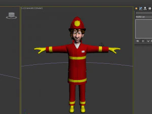 fireman cartoon 3D Model