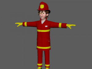 fireman cartoon 3D 模型