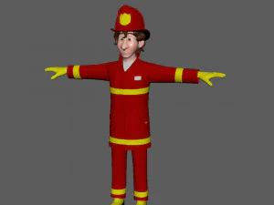fireman cartoon 3D Model