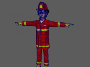 fireman cartoon 3D Model